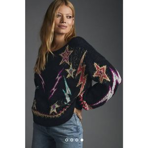 Women's Black Star Pattern Sweater